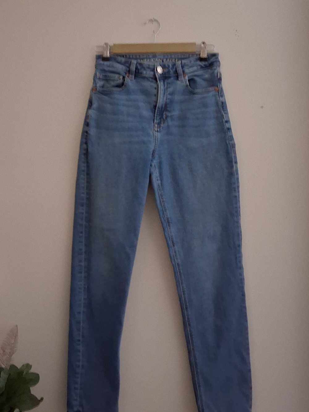 American Eagle Outfitters Light Wash High-Rise Straight Jeans